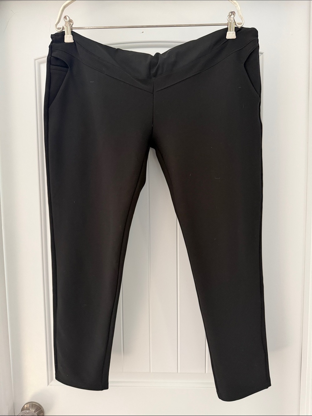 Black Maternity Ponte Ankle Pants